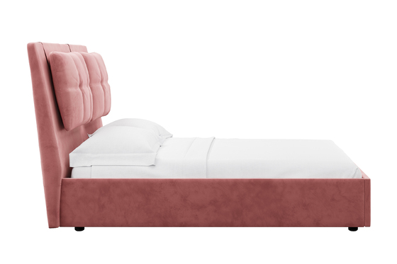 Кровать Эстер/Ester 1600 велюр Ультра коралл с ортопедическим основанием и подъемным механизмом