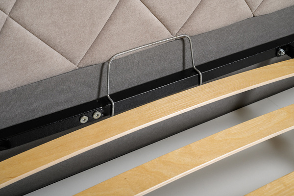 Кровать Марион 180 велюр OCEAN 005 темно-бежевый с ортопедическим основанием и подъемным механизмом (спальное место 180 х 200)