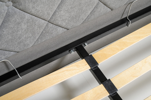 Кровать Марион 180 велюр OCEAN 023 серый с ортопедическим основанием и подъемным механизмом (спальное место 180 х 200)