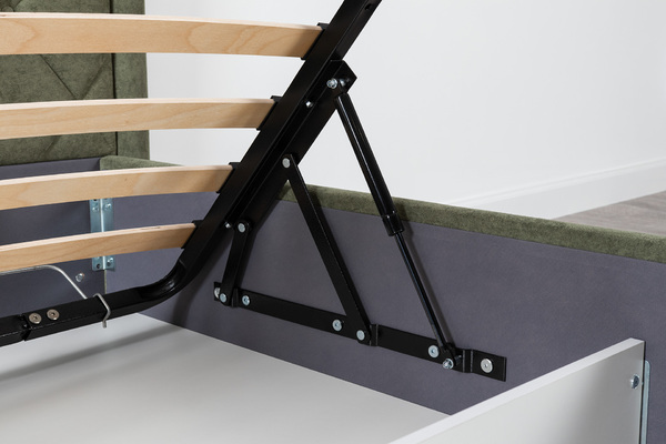 Кровать Марион 160 велюр OCEAN 012 темно-зеленый с ортопедическим основанием и подъемным механизмом (спальное место 160 х 200)