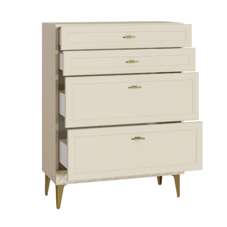 Комод Марион 16.249 слоновая кость С341 PE, слоновая кость 6898 ПВХ, белый PE шагрень