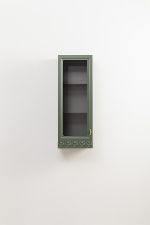 Шкаф навесной Марион 16.334 дымчатый зеленый K521, олива шагрень AG 1050 ПВХ (собирается на любую сторону)