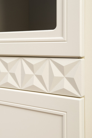 Шкаф-витрина Марион 16.397.02 слоновая кость С341 PE, слоновая кость 6898 ПВХ