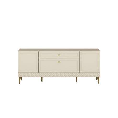 Гостиная Марион композиция 2 слоновая кость С341 PE, слоновая кость 6898 ПВХ, белый PE шагрень (собирается на любую сторону)