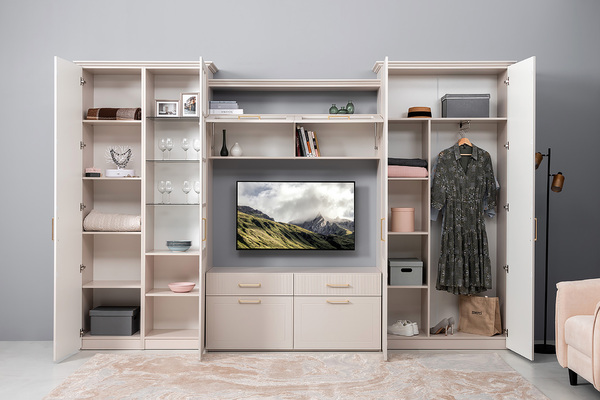 Шкаф для одежды Ричфорд 16.327.02 кашемир 5981 BS, моно керамика D166-2 ПВХ