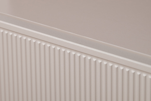 Гостиная Ричфорд композиция 2 без карнизов, кашемир 5981 BS, моно керамика D166-2 ПВХ, белый PE шагрень (собирается на любую сторону)